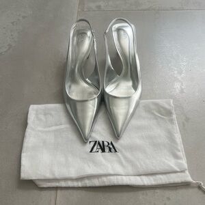 Zara silver heels